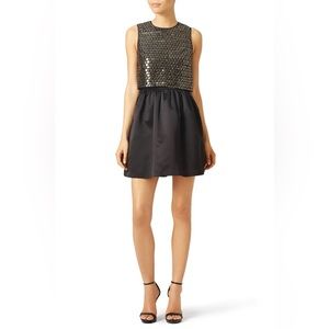 Black Gold Sequins Dress LBD